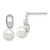 Sterling Silver E-coated Polished 6-7mm Shell Pearl and CZ Post Earrings