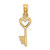 14K 3D Key w/ Heart Charm