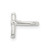 Sterling Silver E-coated Polished CZ Cross Single Cuff Earring