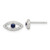 Sterling Silver E-Coating Polished Blue & White CZ Evil Eye Post Earrings