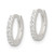 Sterling Silver E-Coating Polished CZ Hinged Hoop Earrings