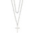 Sterling Silver Fancy Cross Double Strand Necklace