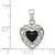 Sterling Silver Filigree Frame Onyx Heart Antiqued Heart Pendant