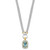 Sterling Silver Flash Gold-plated Clear and Blue CZ 16 inch Necklace
