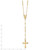 Sterling Silver Flash Gold-plated Polished Crucifix Rosary 18 inch Necklace