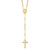 Sterling Silver Flash Gold-plated Polished Rosary Necklace