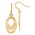 Sterling Silver Flash Gold-plated Polished Triple Oval Dangle Earrings