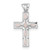 Sterling Silver Flash Platinum-plated Created Opal Cross Pendant