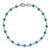 Sterling Silver Genuine Turquoise Bead Polished Bracelet - QG-9D47E714-8866