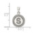 Sterling Silver Glitter Enamel Letter S Initial Circle Pendant