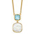 Sterling Silver Gold-plated 1.95BT Blue Topaz & MOP w/2 in ext. Necklace