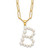 Sterling Silver Gold-plated 3-5.5mm White Button Freshwater Cultured Pearl LETTER B 18 inch Necklace