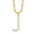 Sterling Silver Gold-plated 3-5.5mm White Button Freshwater Cultured Pearl LETTER J 18 inch Necklace