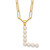 Sterling Silver Gold-plated 3-5.5mm White Button Freshwater Cultured Pearl LETTER L 18 inch Necklace
