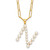 Sterling Silver Gold-plated 3-5.5mm White Button Freshwater Cultured Pearl LETTER N 18 inch Necklace