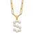 Sterling Silver Gold-plated 3-5.5mm White Button Freshwater Cultured Pearl LETTER S 18 inch Necklace