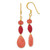 Sterling Silver Gold-plated Coral and Jade Dangle Earrings - QE-C2483F73-9882