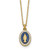 Sterling Silver Gold-plated CZ and Blue Enamel Miraculous Medal 15.75 inch with 2 inch extender Necklace
