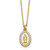 Sterling Silver Gold-plated CZ and White Enamel Miraculous Medal 15.75 inch with 2 inch extender Necklace