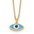 Sterling Silver Gold-plated Enamel Evil Eye w/1in ext. Necklace