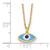 Sterling Silver Gold-plated Enamel Evil Eye w/1in ext. Necklace