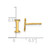Sterling Silver Gold-plated Letter I Initial Post Earrings