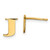 Sterling Silver Gold-plated Letter J Initial Post Earrings