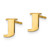 Sterling Silver Gold-plated Letter J Initial Post Earrings