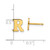Sterling Silver Gold-plated Letter R Initial Post Earrings