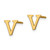 Sterling Silver Gold-plated Letter V Initial Post Earrings