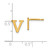 Sterling Silver Gold-plated Letter V Initial Post Earrings