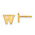 Sterling Silver Gold-plated Letter W Initial Post Earrings
