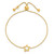 Sterling Silver Gold-plated Open Star with CZ Adjustable Bracelet