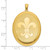 Sterling Silver Gold-plated Polished Front/Brushed Back Fleur De Lis 28mm Oval Locket