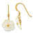 Sterling Silver Gold-plated Polished Mother of Pearl Flower Dangle Earrings