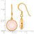 Sterling Silver Gold-plated Polished Round Rose Quartz Dangle Earrings