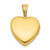 Sterling Silver Gold-plated Satin & Polished 12mm Fairy Heart Locket