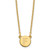 Sterling Silver Gold-plated Tiny Circle Block Letter F Initial Necklace