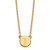 Sterling Silver Gold-plated Tiny Circle Block Letter I Initial Necklace