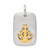 Sterling Silver Gold-Tone Anchor Brushed Pendant