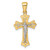Sterling Silver Gold-tone and Rhodium-plated Polished Crucifix Cross Pendant - QC-0699C0B3-7850