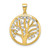 Sterling Silver Gold-tone Created White Sapphire Tree of Life Pendant