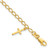 Sterling Silver Gold-tone Cross Charm Child's 6in w/ 1in ext. Bracelet
