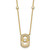 Sterling Silver Gold-tone CZ and Champagne Enamel Rectangle 16 inch with 1.5 inch Extension Necklace