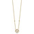Sterling Silver Gold-tone CZ and Champagne Enamel Square 16 inch with 1.5 inch Extension Necklace