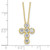 Sterling Silver Gold-tone CZ Cross 16in w/2in ext Necklace