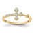 Sterling Silver Gold-tone CZ Cross Ring - QR-887858B3-1547