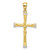 Sterling Silver Gold-tone CZ Latin Crucifix Cross Pendant