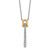 Sterling Silver Gold-tone CZ Polished 16 inch with 1.25 inch Extension Necklace