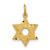 Sterling Silver Gold-tone Engraved Small Jewish Star Pendant